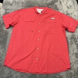 Columbia PFG Shirt Mens XL Red Button Down Fishing Outdoors‎ Hiking Vented